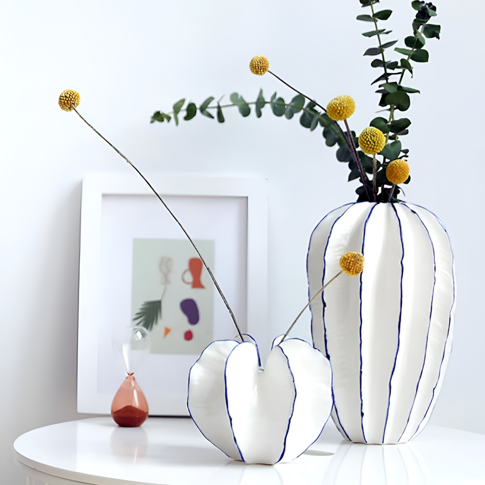 Nowoczesny Ceramiczny Wazon - Biała Porcelanowa Dekoracja do Stylowego Wnętrza 2
