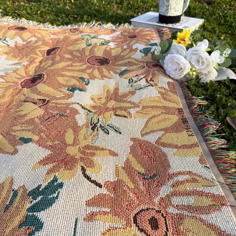Nowoczesny Koc Piknikowy 180x230 cm – Wodoodporny, Kwiatowy Wzór, Lekki Do Użytku Na Zewnątrz 4