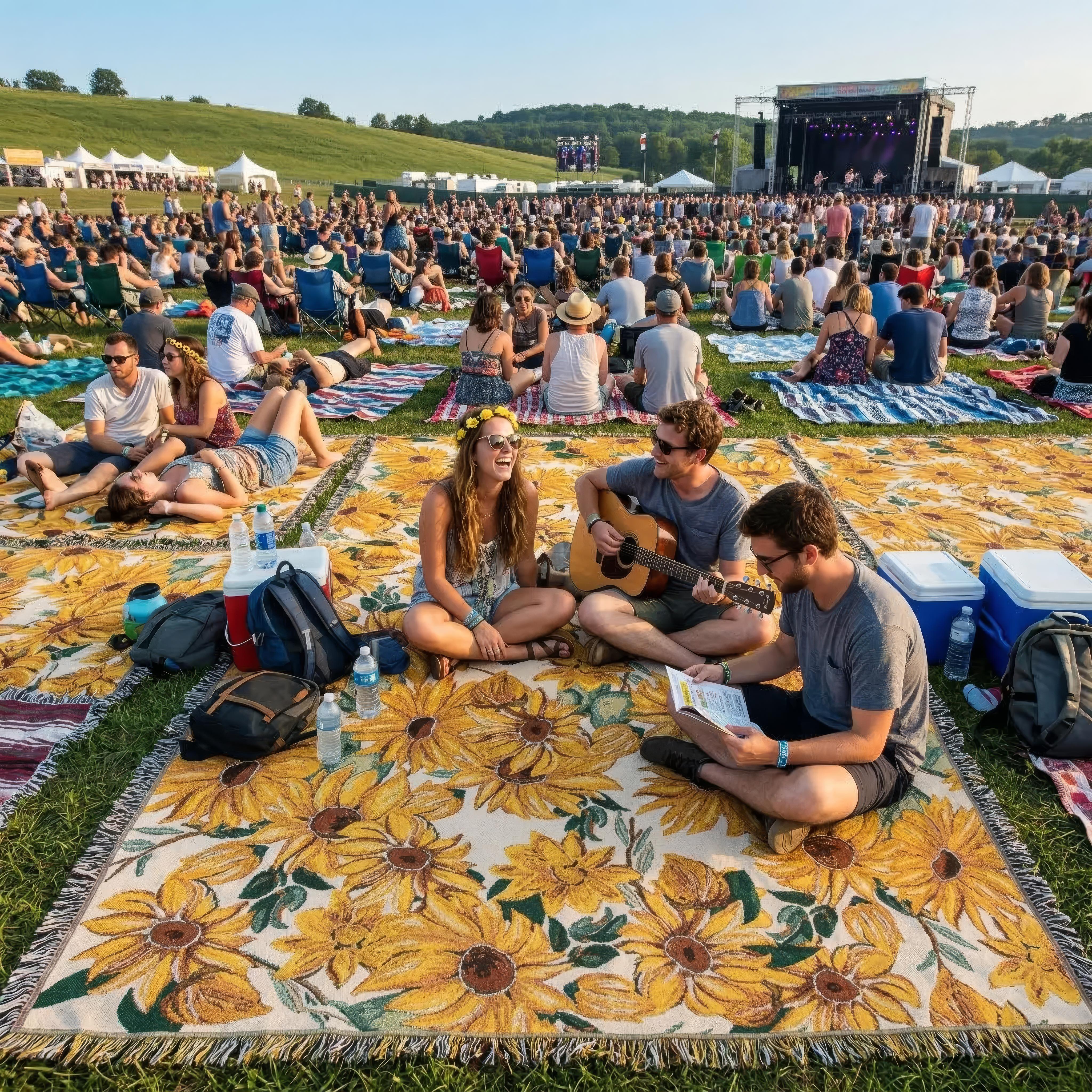 Nowoczesny Koc Piknikowy 180x230 cm – Wodoodporny, Kwiatowy Wzór, Lekki Do Użytku Na Zewnątrz 8