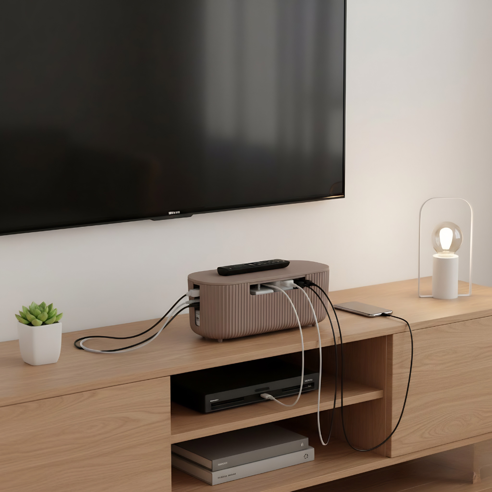 Nowoczesny organizer na kable 29,5x11,4 cm – trwałe tworzywo z wentylacją, minimalistyczny design do biura i domu 2