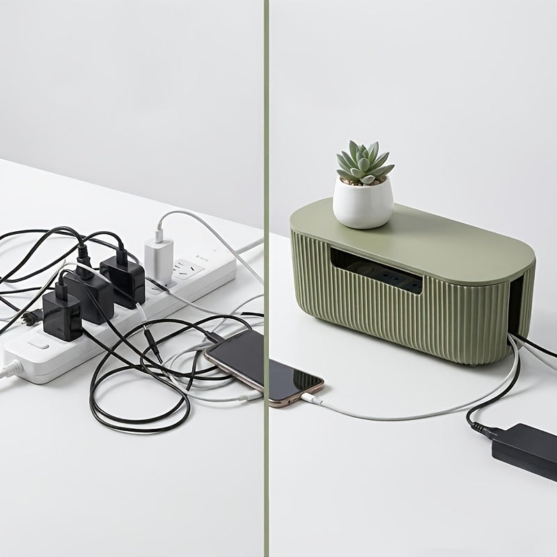 Nowoczesny organizer na kable 29,5x11,4 cm – trwałe tworzywo z wentylacją, minimalistyczny design do biura i domu 4