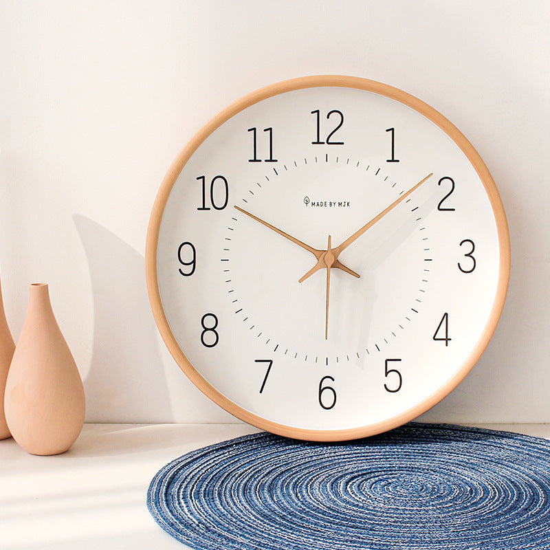 Nowoczesny zegar ścienny z drewna – Ø 30 cm – Cichy i bezgłośny mechanizm – Skandynawski design – Naturalne drewno 5