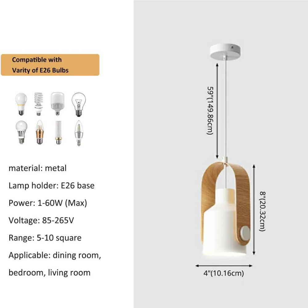 Regulowana Lampa Wisząca LED z Efektem Drewna – Mini Spot Sufitowy do Kuchni, Salonu i Jadalni