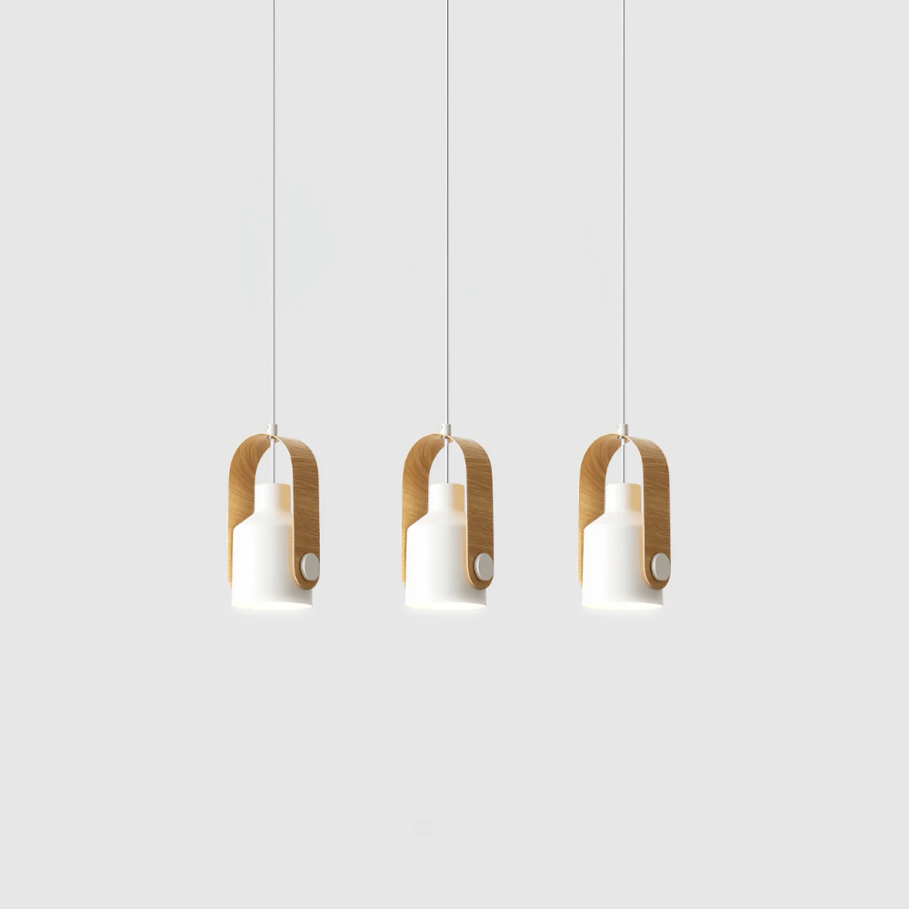 Regulowana Lampa Wisząca LED z Efektem Drewna – Mini Spot Sufitowy do Kuchni, Salonu i Jadalni