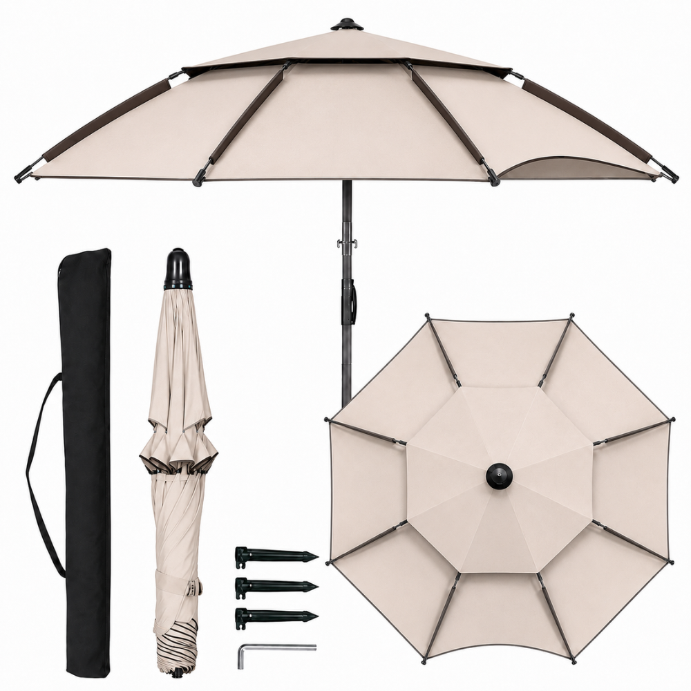 Regulowany parasol ogrodowy 2 m, 2,2 m, 2,4 m Parasol plażowy, wodoodporny, ogrodowy, na taras, kemping, plażę 12