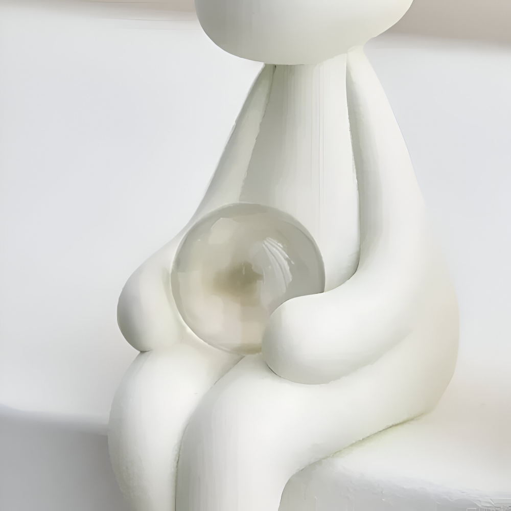 Zajączek wielkanocny figurka z kulą 19 do 22 cm – biała dekoracja z żywicy, 3 wzory