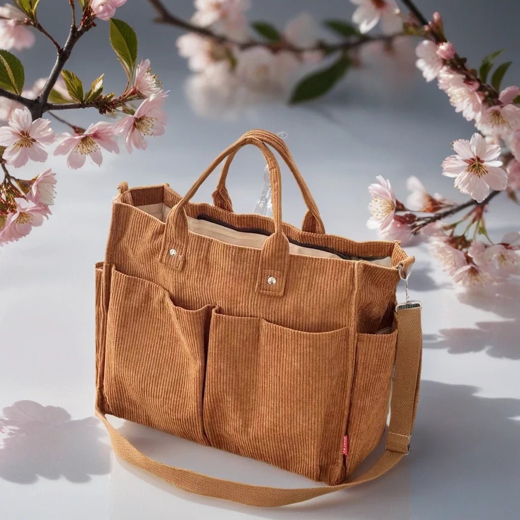 Stylowa Torba Męska na Ramię 32x28x12cm - Wytrzymały Sztruks Czarna na Co Dzień 2