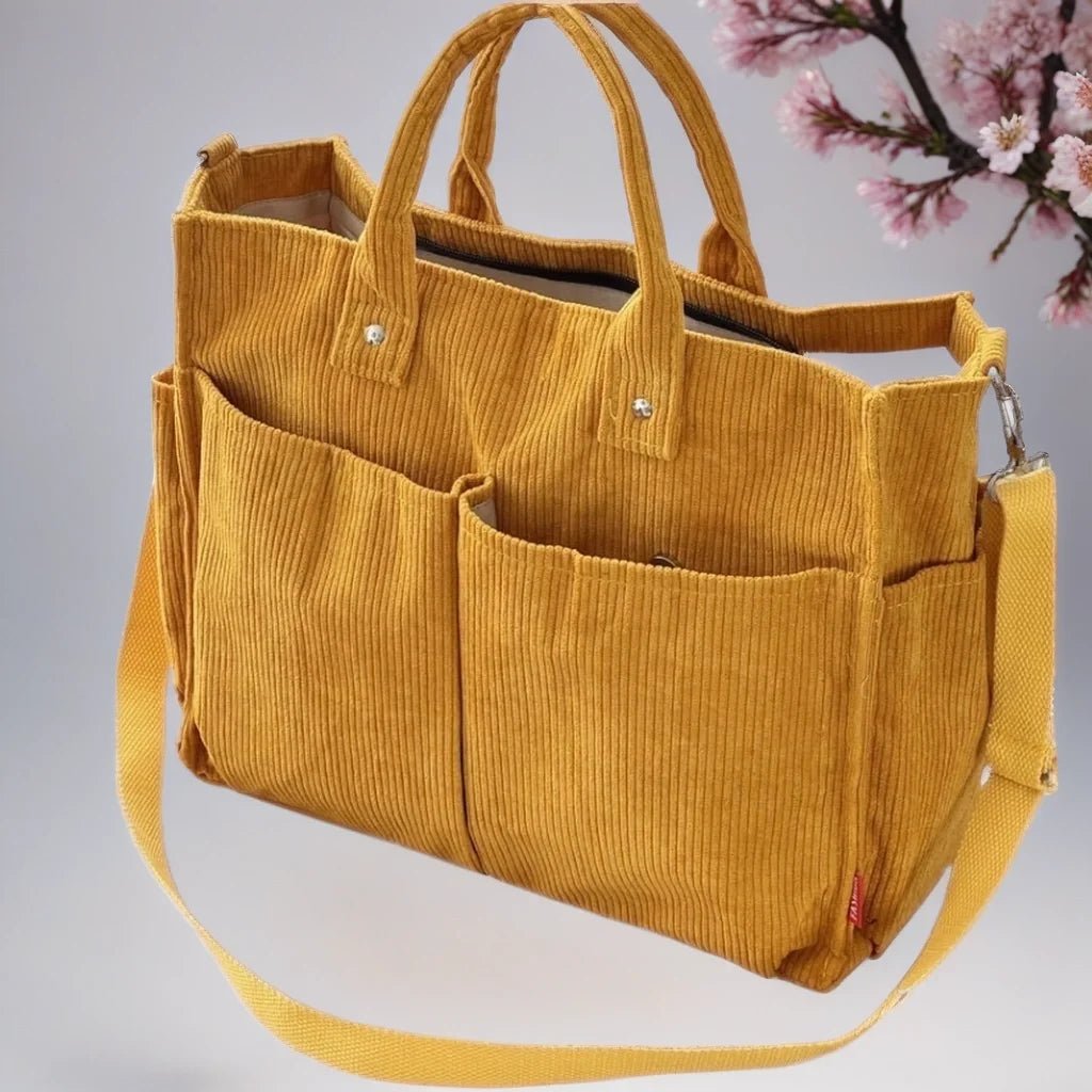 Stylowa Torba Męska na Ramię 32x28x12cm - Wytrzymały Sztruks Czarna na Co Dzień 4