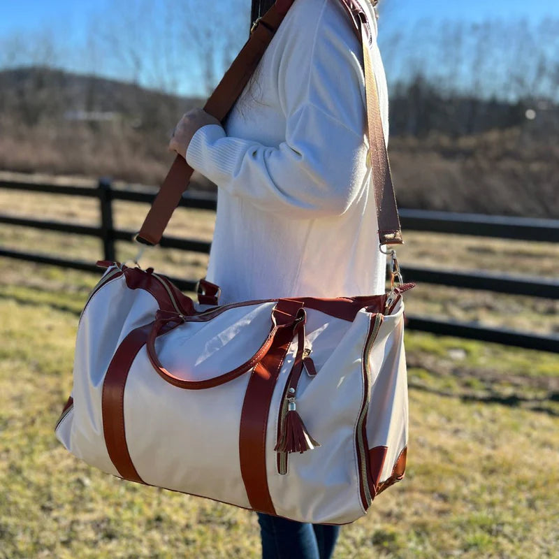 Stylowa Torba SuitBag dla Kobiet | Skórzana, Składana, Jasnoróżowa 1