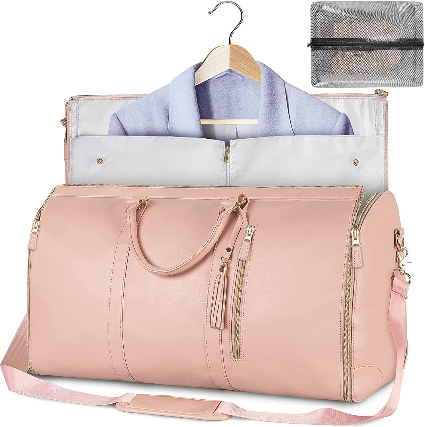 Stylowa Torba SuitBag dla Kobiet | Skórzana, Składana, Jasnoróżowa 3