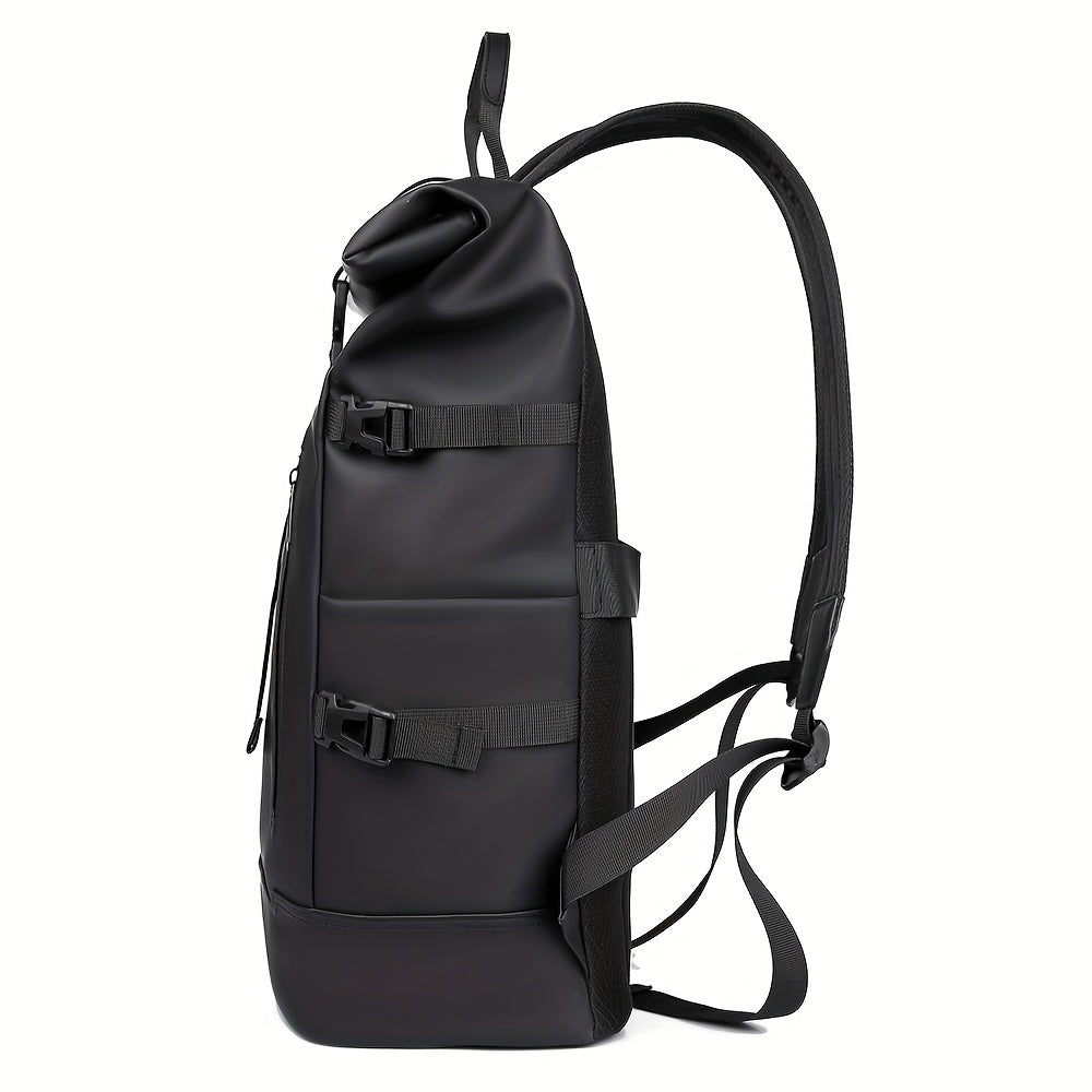 Stylowy Wodoodporny Plecak na Laptopa 31x18x44cm - Trwały Czarny Nylon dla Mężczyzn 3