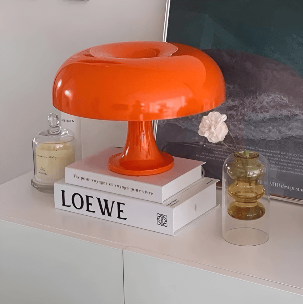 Vintage Inspired LED Lampa Stołowa - Poliwęglan Pomarańczowa dla Stylowego Salonu 1