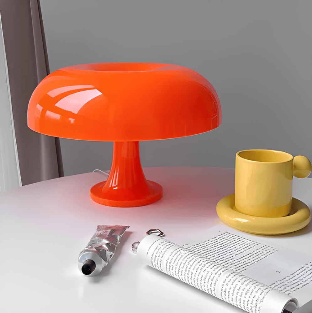 Vintage Inspired LED Lampa Stołowa - Poliwęglan Pomarańczowa dla Stylowego Salonu 2