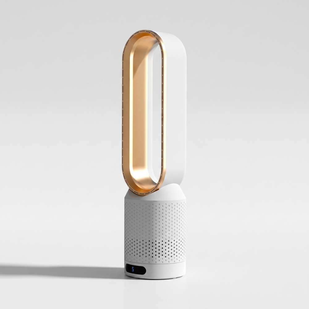Wentylator Bezłopatkowy 3w1 LED Klimator – Wentylator Kolumnowy z Oscylacją do Sypialni i Salonu