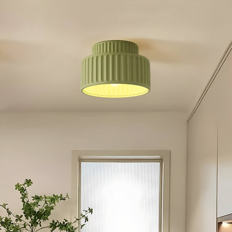 Żebrowana biała lampa sufitowa z żywicy - wpuszczana lampa sufitowa z krawędzią z żywicy 7