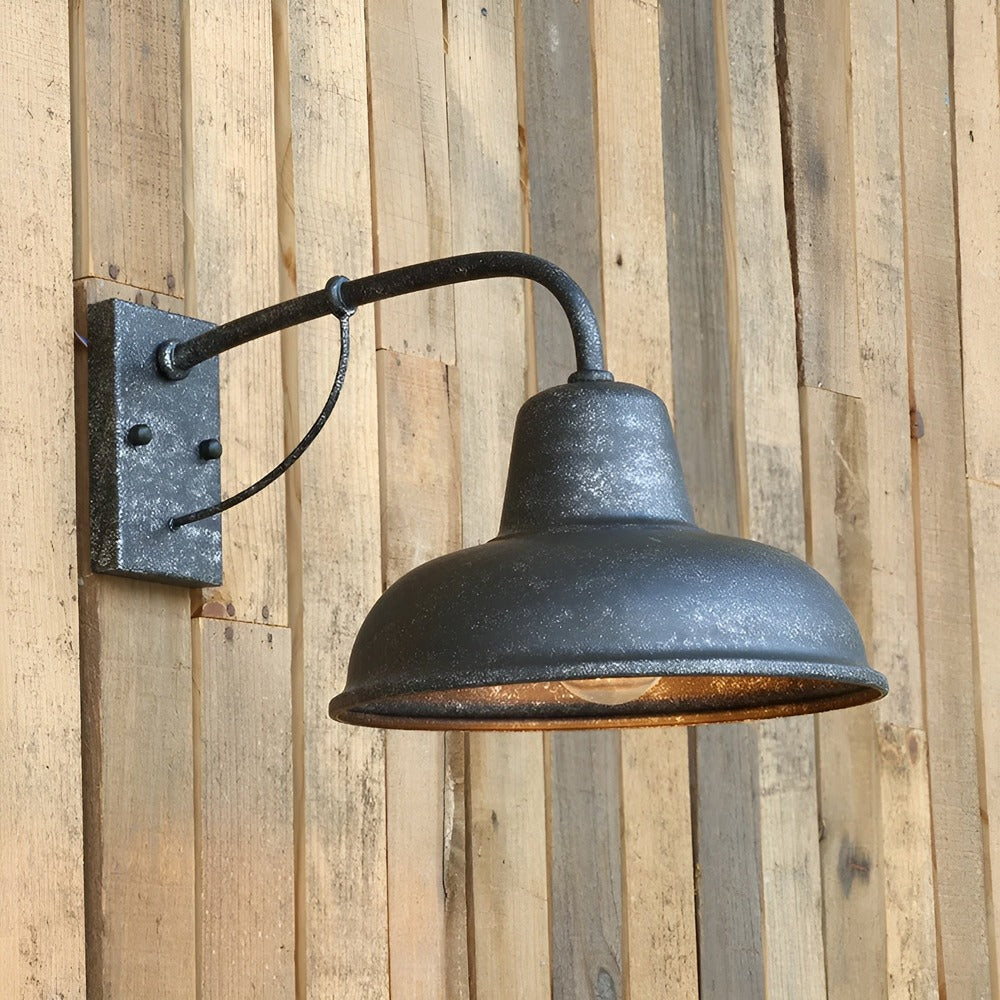Żelazna lampa do korytarza - antyczna lampa stodołowa - czarna lampa ścienna w stylu industrialnym 1