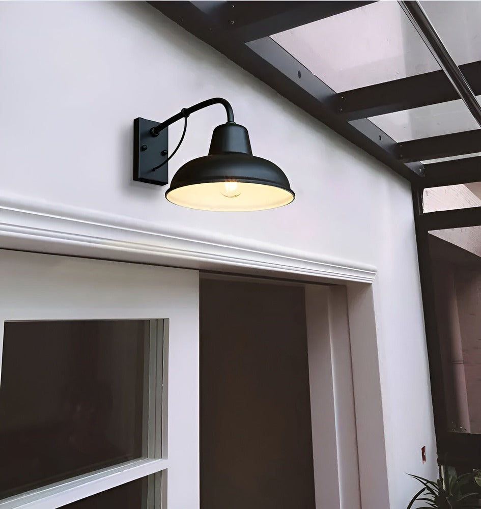 Żelazna lampa do korytarza - antyczna lampa stodołowa - czarna lampa ścienna w stylu industrialnym 3
