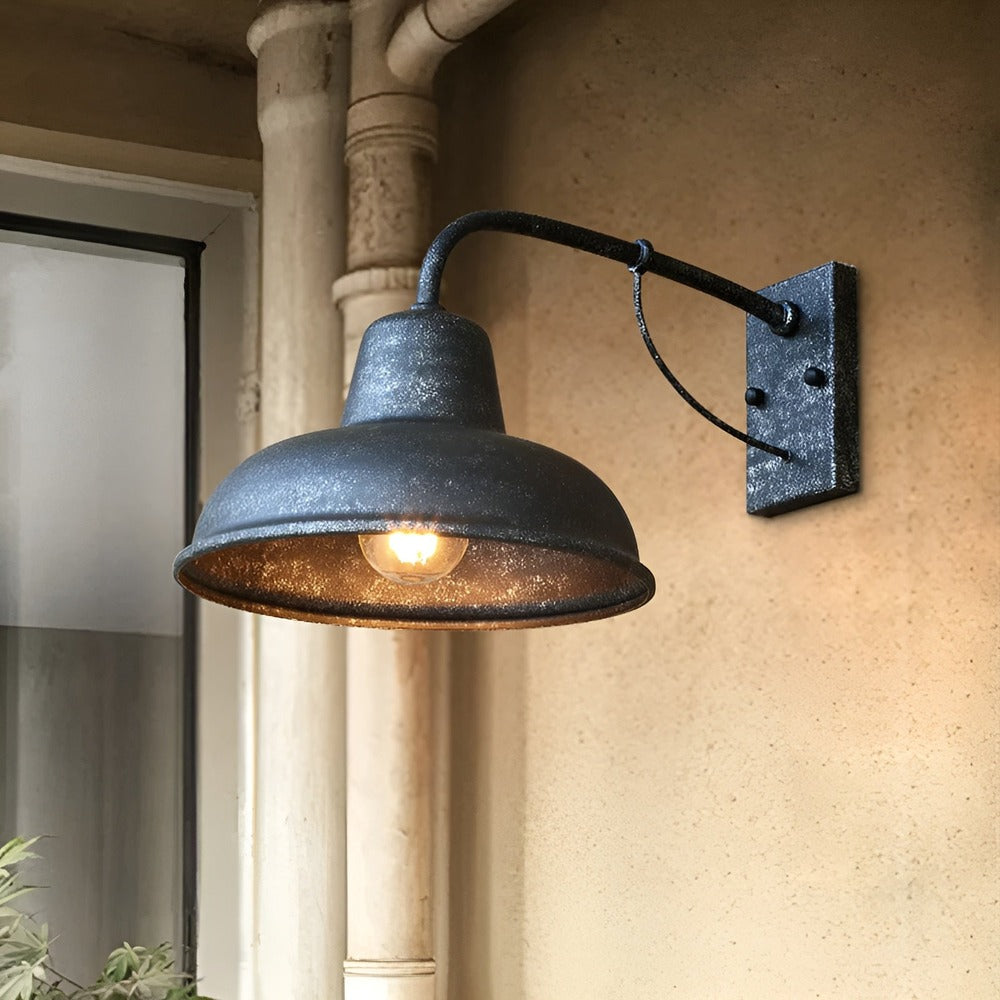 Żelazna lampa do korytarza - antyczna lampa stodołowa - czarna lampa ścienna w stylu industrialnym 6