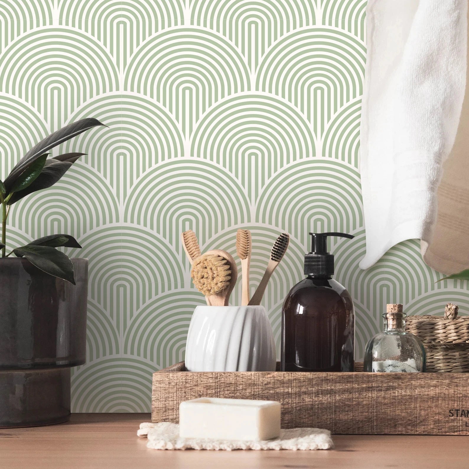 Zestaw 12 naklejek na płytki z wzorem retro – wodoodporna, samoprzylepna folia do kuchni i łazienki 5