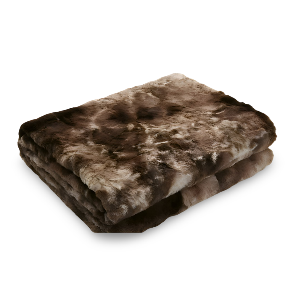 Złożony brązowy koc polarowy tie-dye
