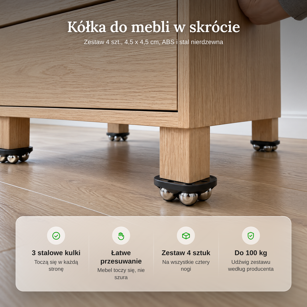 Zalety kółek do mebli w skrócie