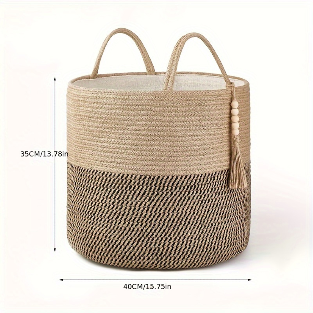 Wymiary kosza khaki-czarnego: Ø 40 cm, wysokość 35 cm