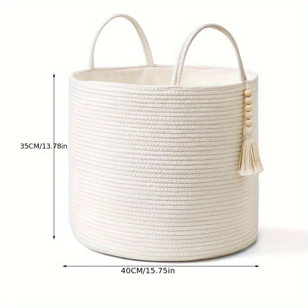 Wymiary białego kosza: Ø 40 cm, wysokość 35 cm