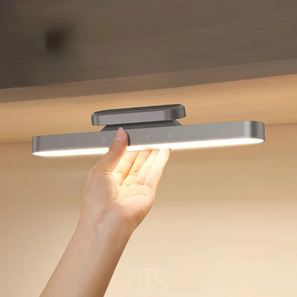 Lampa bezprzewodowa LED magnetyczna zamontowana pod szafką