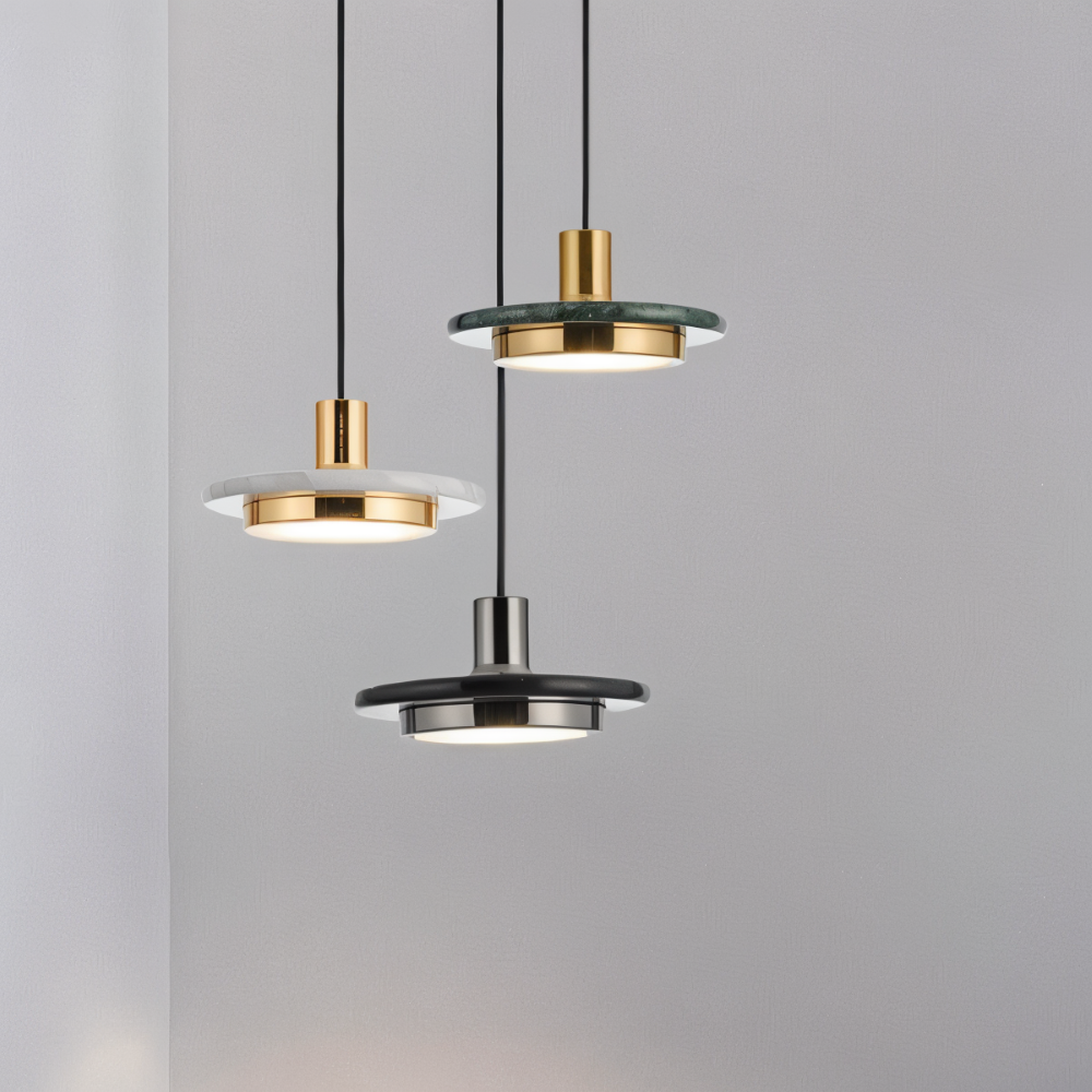 Lampa wisząca nad stół LED z marmurem – zdjęcie 8