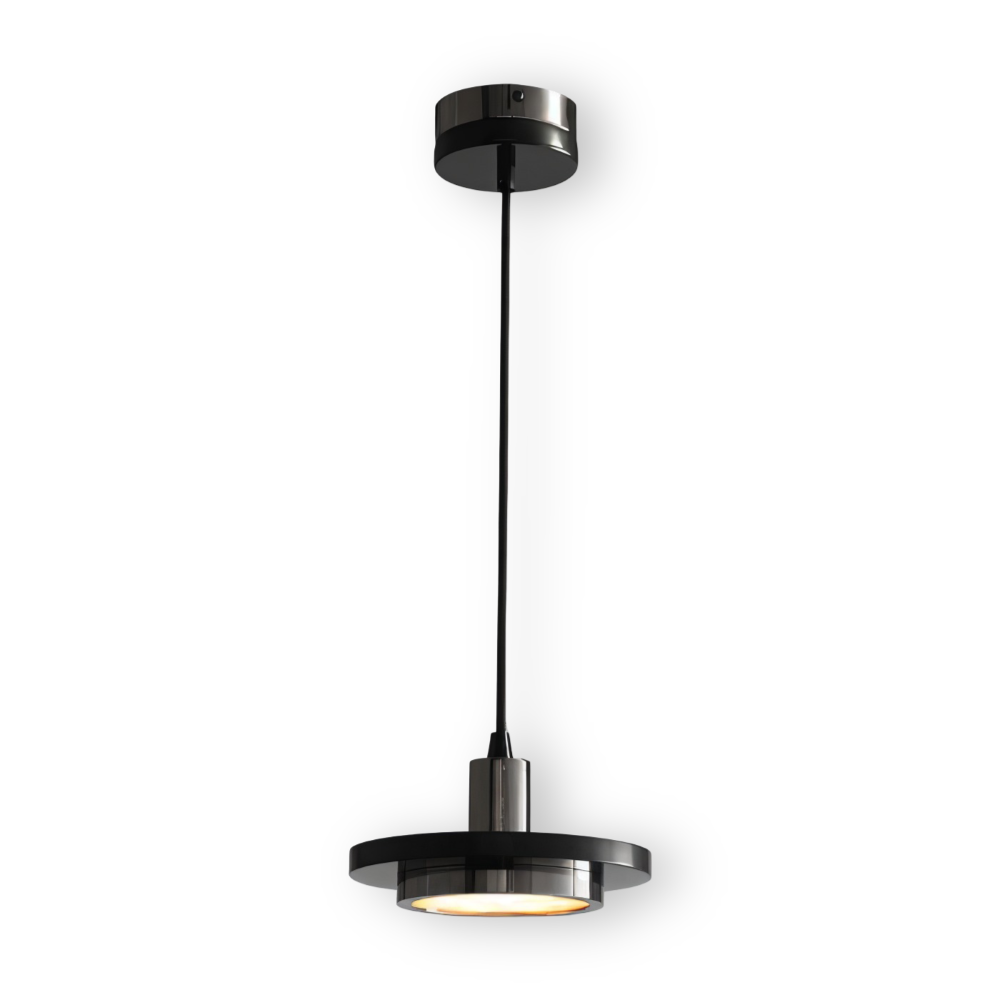 Lampa wisząca nad stół LED z marmurem – wariant czarny