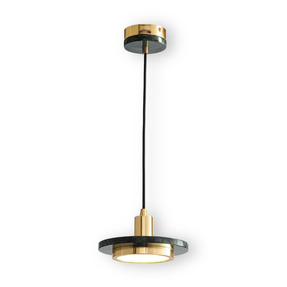 Lampa wisząca nad stół LED z marmurem – wariant zielony