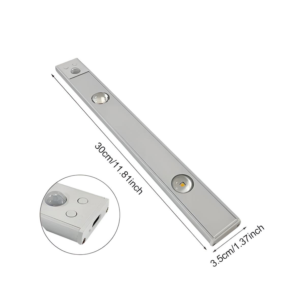 Wymiary lampki z czujnikiem ruchu 30 cm