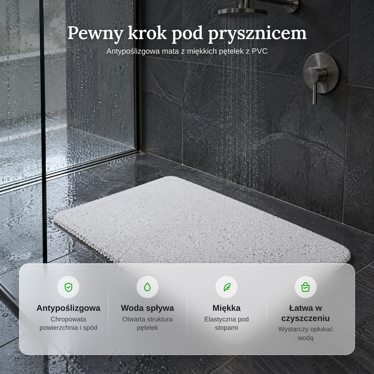 Zalety maty antypoślizgowej pod prysznic