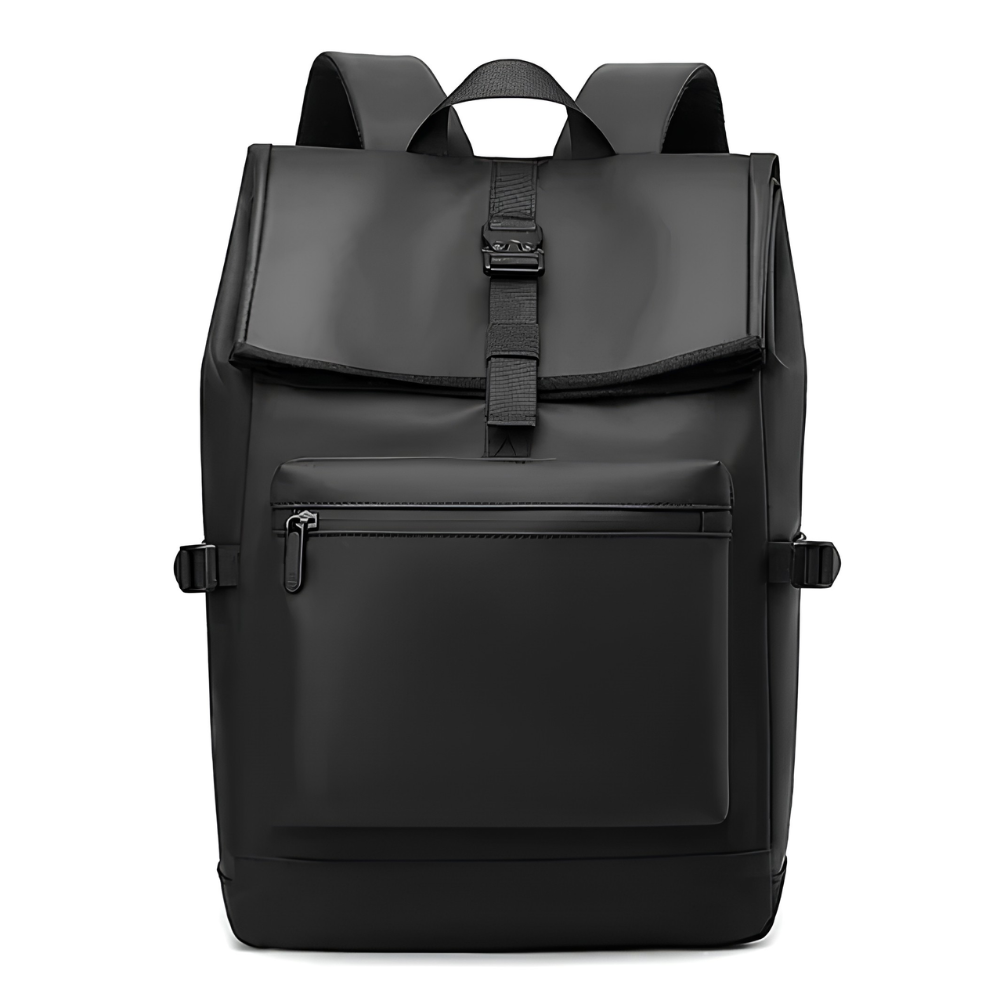Czarny męski plecak na laptopa 44 × 28 × 14 cm z dużą kieszenią z przodu