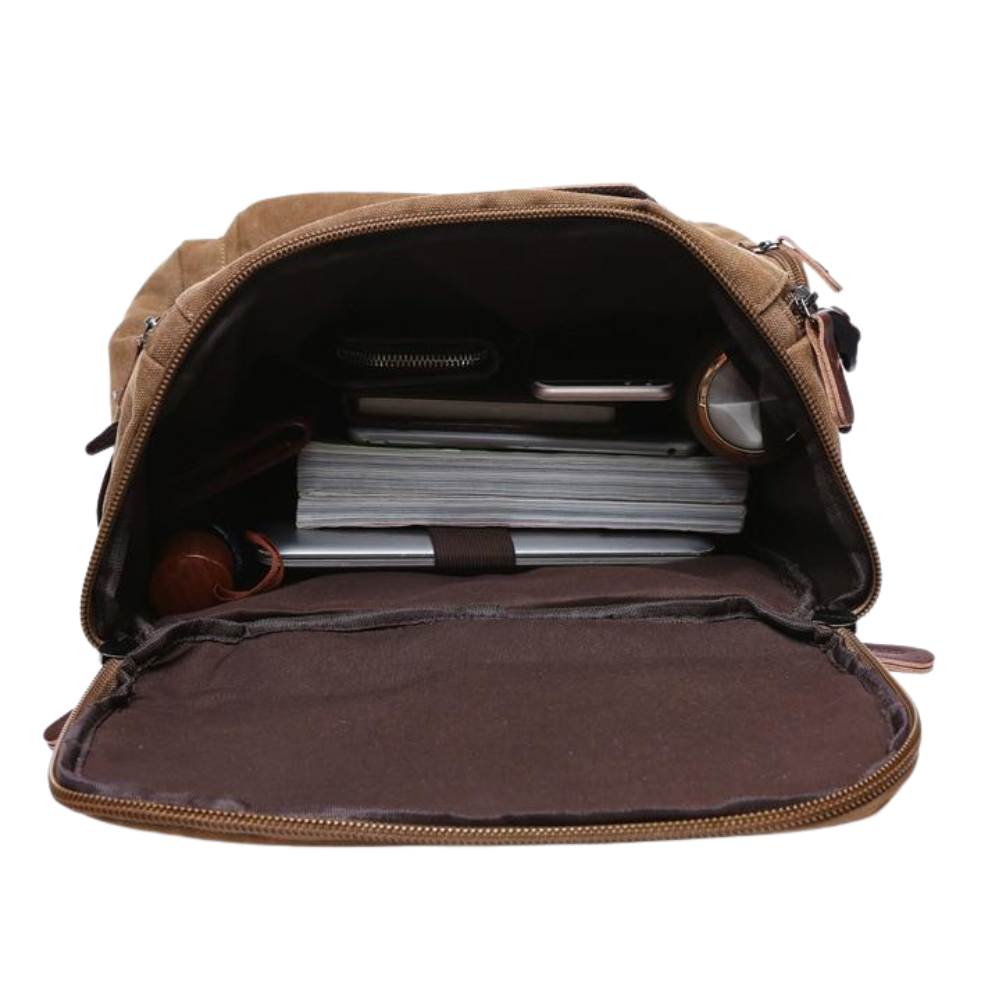 Kieszenie wewnętrzne plecaka na zamek