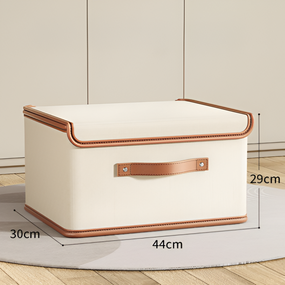 Wymiary kremowego pojemnika: 44 x 30 x 29 cm