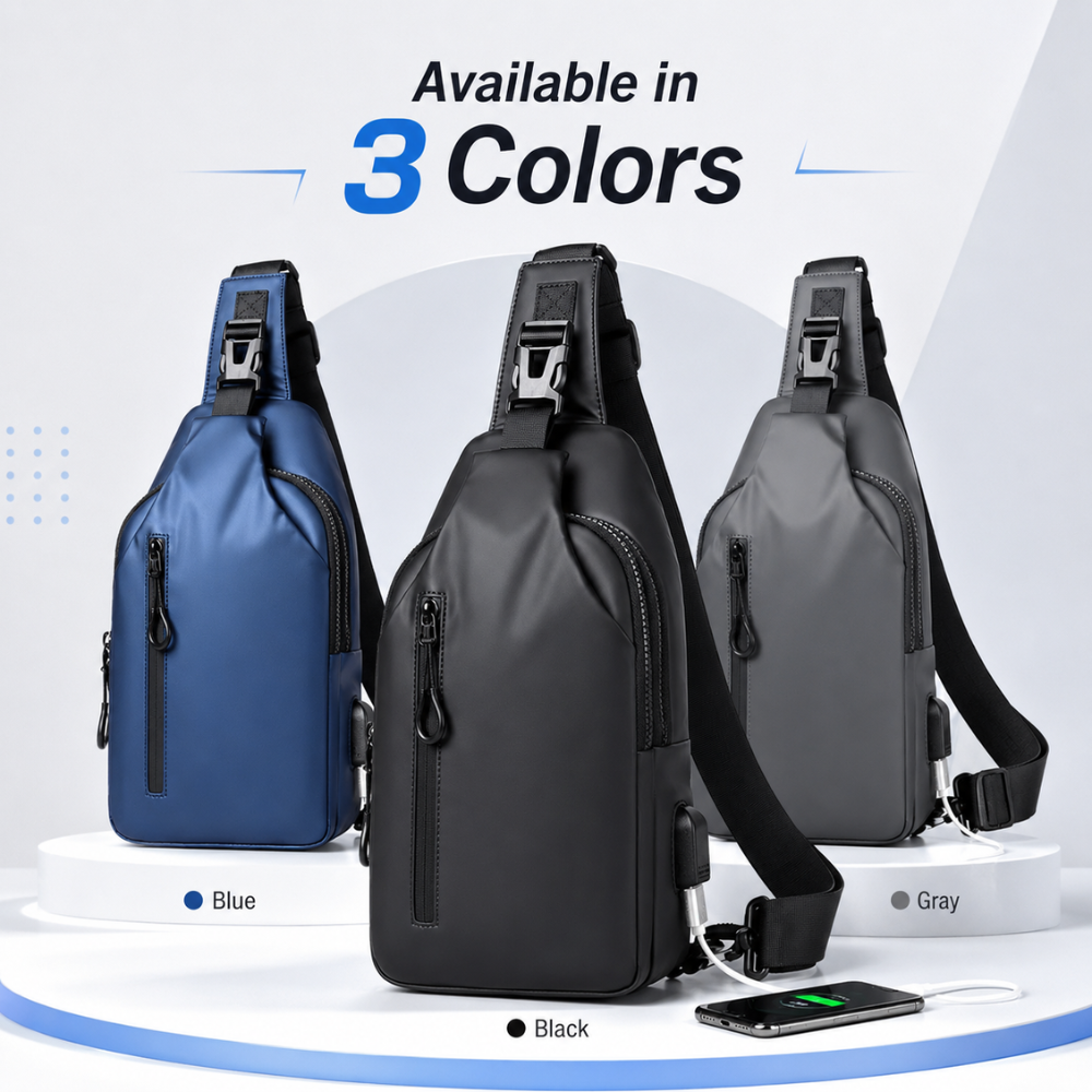 Torba Crossbody Sling na Ramię – Lekka Wodoodporna Saszetka z Regulowanym Paskiem do Podróży