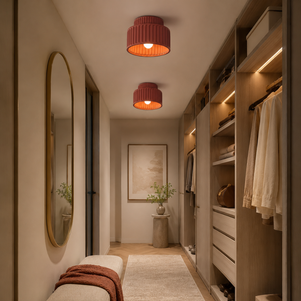 Żebrowana Lampa Sufitowa Natynkowa – Nowoczesny Plafon LED do Przedpokoju, Sypialni i Salonu