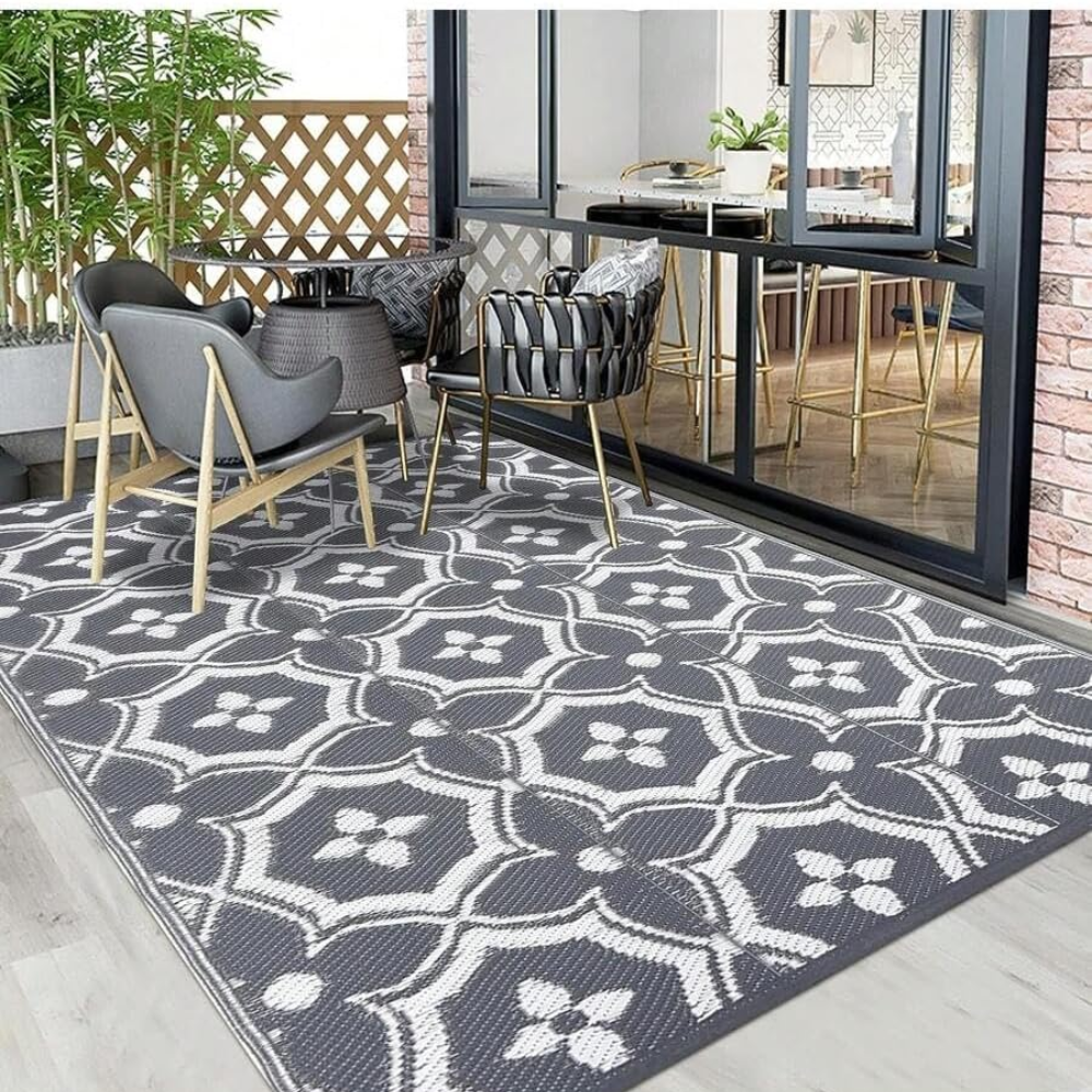 Dwustronny Dywan Zewnętrzny 120 × 180 cm – Lekka Mata Tarasowa na Balkon, Camping, Piknik i Patio