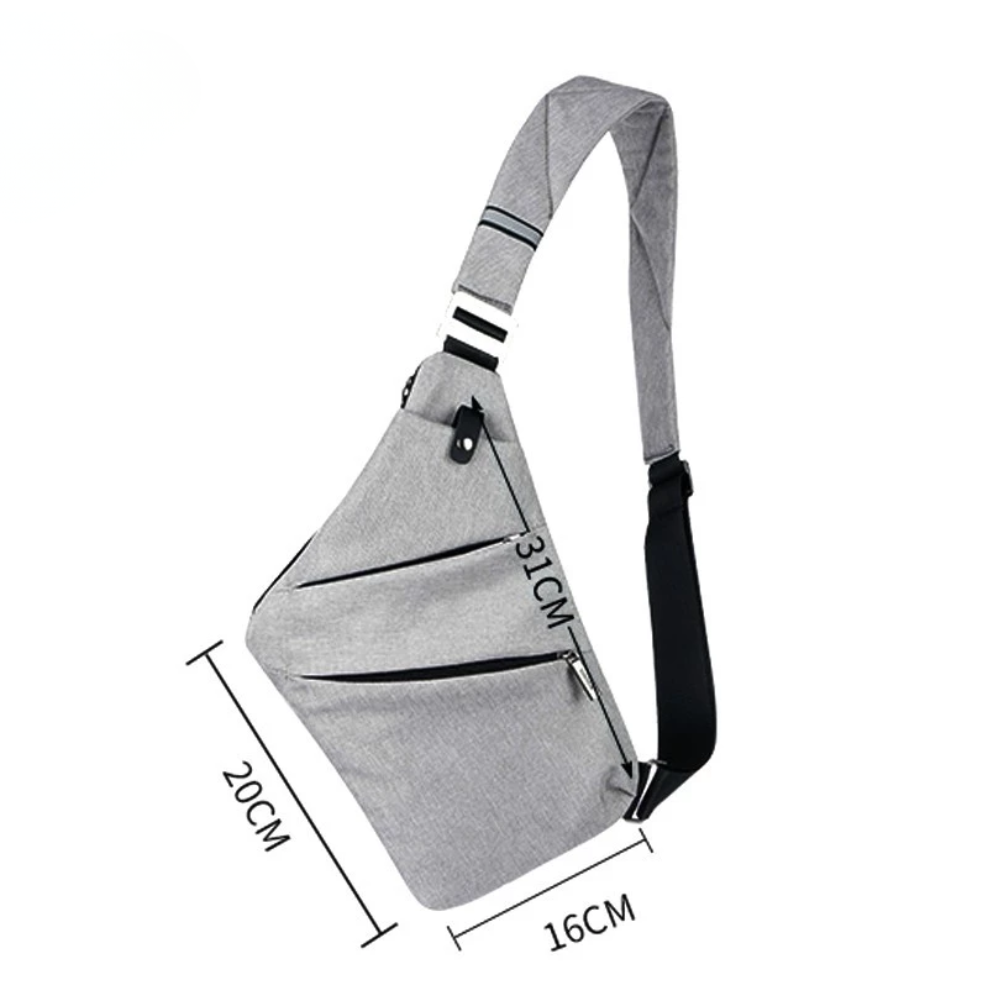 Antykradzieżowa Torba Crossbody na Ramię – Lekka Saszetka z Regulowanym Paskiem na Lewą i Prawą Stronę