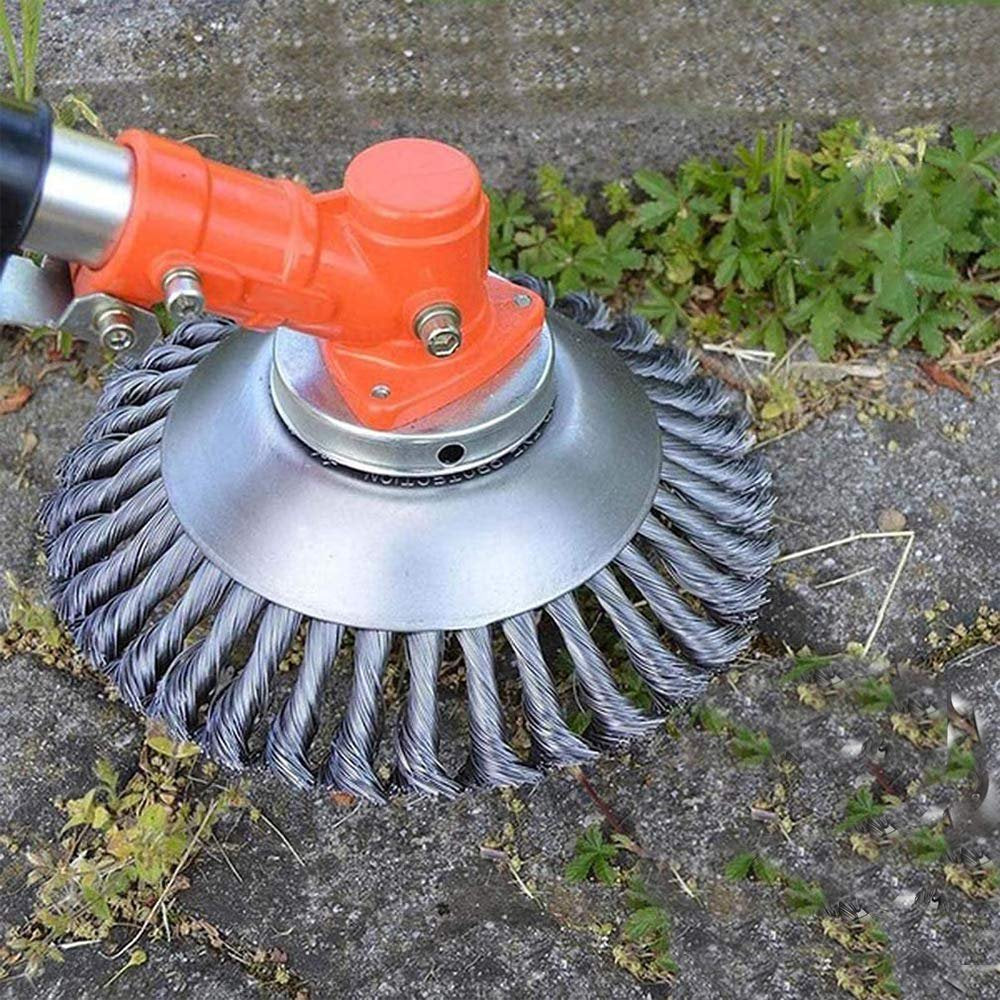 20 cm głowica szczotki drucianej do podkaszarek | Metalowa końcówka do podkaszarek do usuwania chwastów, mchu i rdzy 0