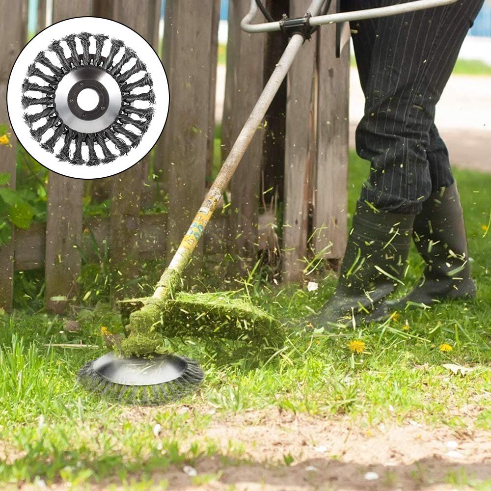 20 cm głowica szczotki drucianej do podkaszarek | Metalowa końcówka do podkaszarek do usuwania chwastów, mchu i rdzy 6