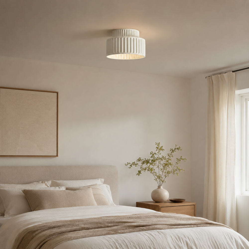 Żebrowana Lampa Sufitowa Natynkowa – Nowoczesny Plafon LED do Przedpokoju, Sypialni i Salonu