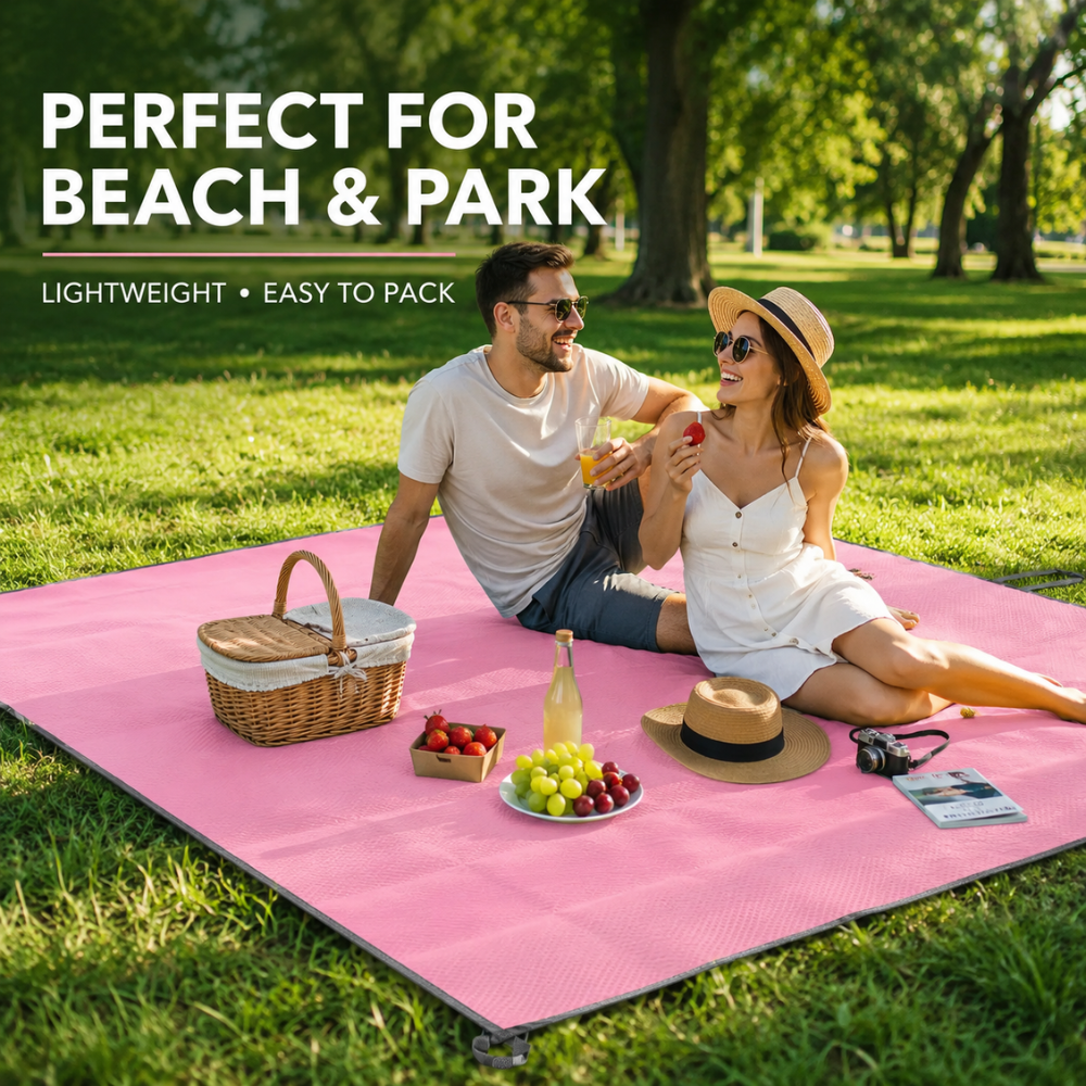 Mata Plażowa Przepuszczająca Piasek – Lekka Składana Mata Sand-Free na Plażę, Piknik i Camping