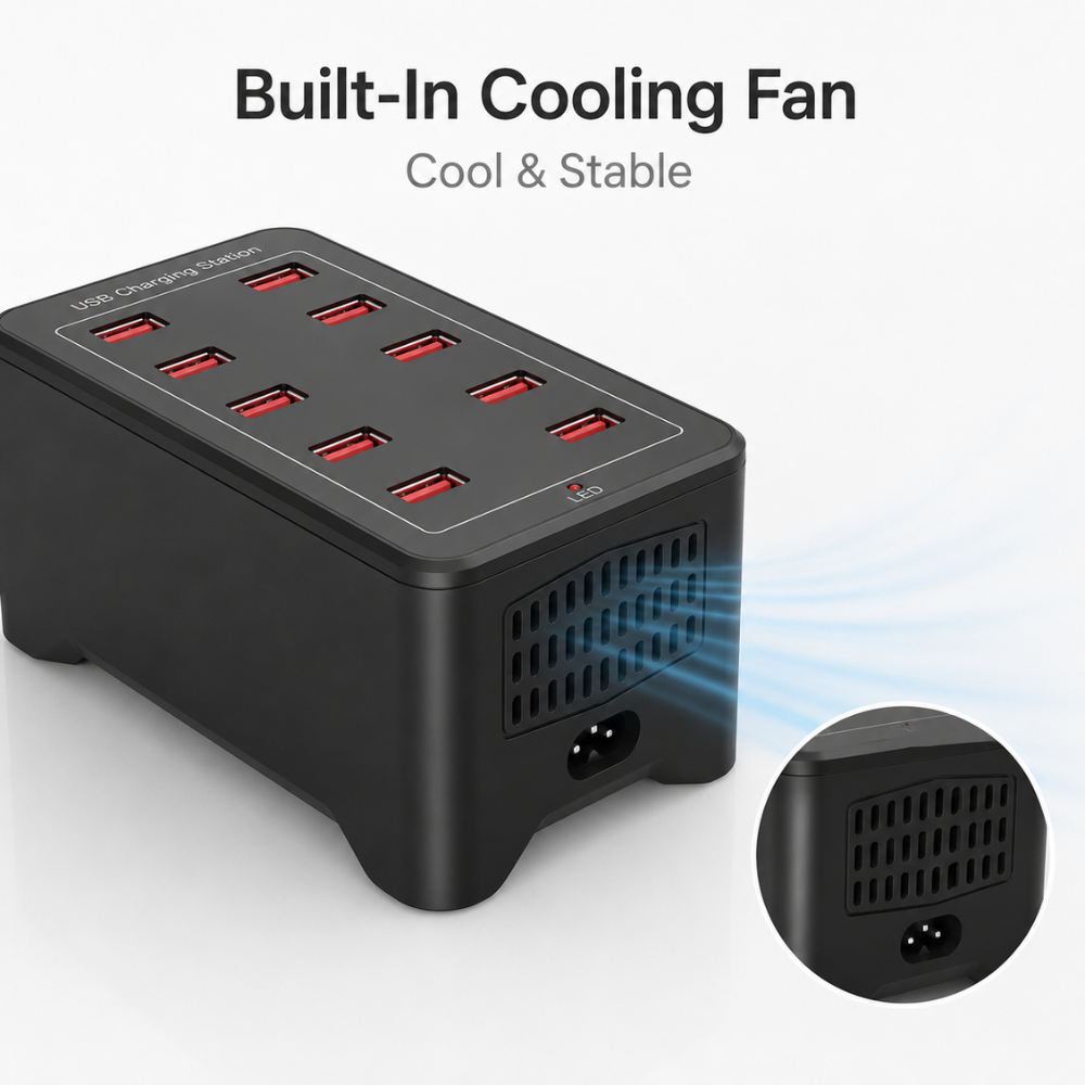 Stacja Ładowania USB 30 Portów – Wieloportowa Ładowarka 150W do Telefonów, Tabletów i Smartwatchy