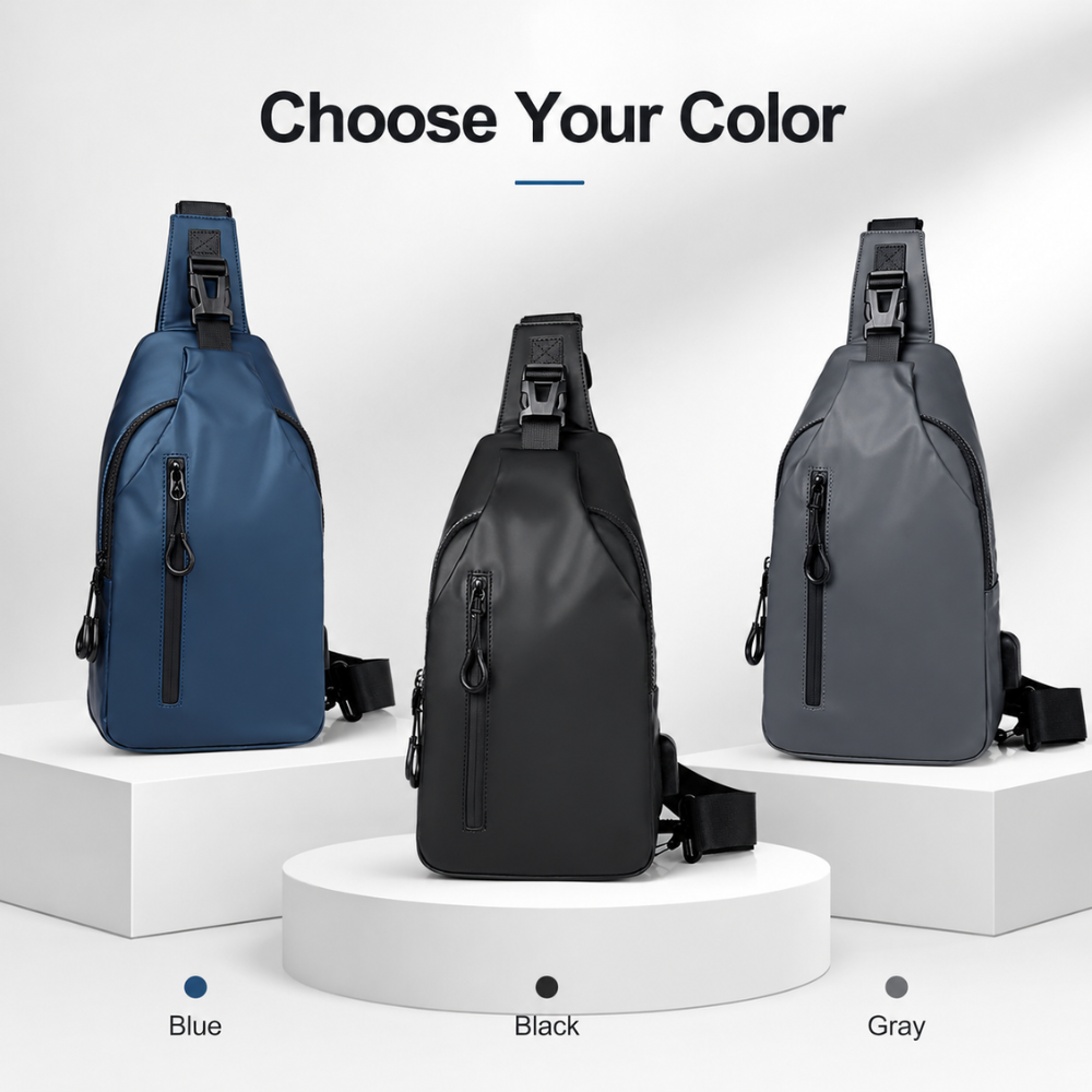 Torba Crossbody Sling na Ramię – Lekka Wodoodporna Saszetka z Regulowanym Paskiem do Podróży