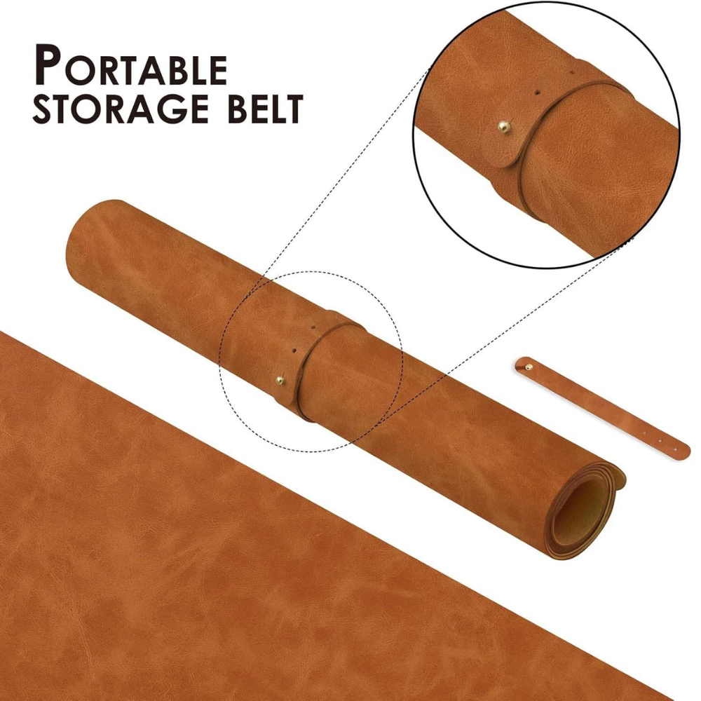 Podkładka na biurko skóropodobna vintage – wodoodporna mata XXL pod my – 5