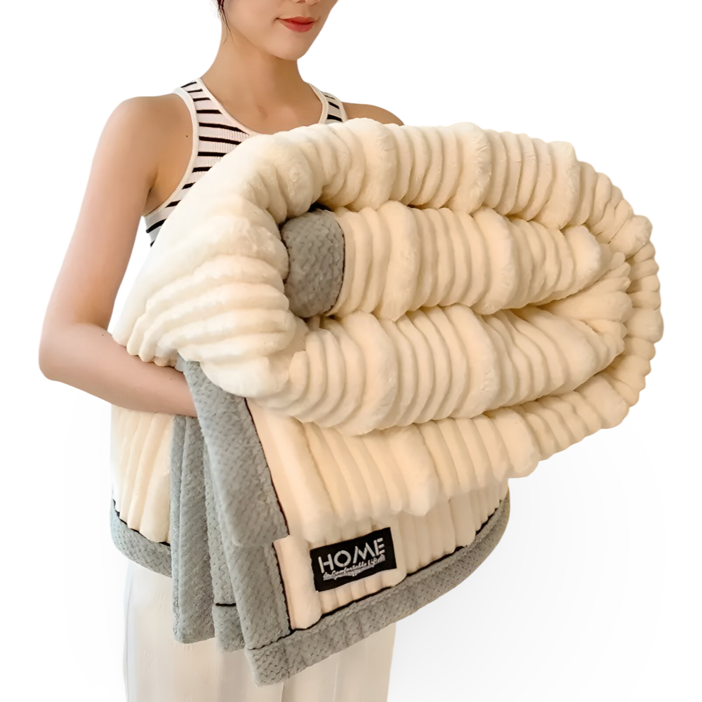 Koc w paski 150x200 do 200x230 cm – miękki koc polarowy na kanapę i łóżko, 4 kolory