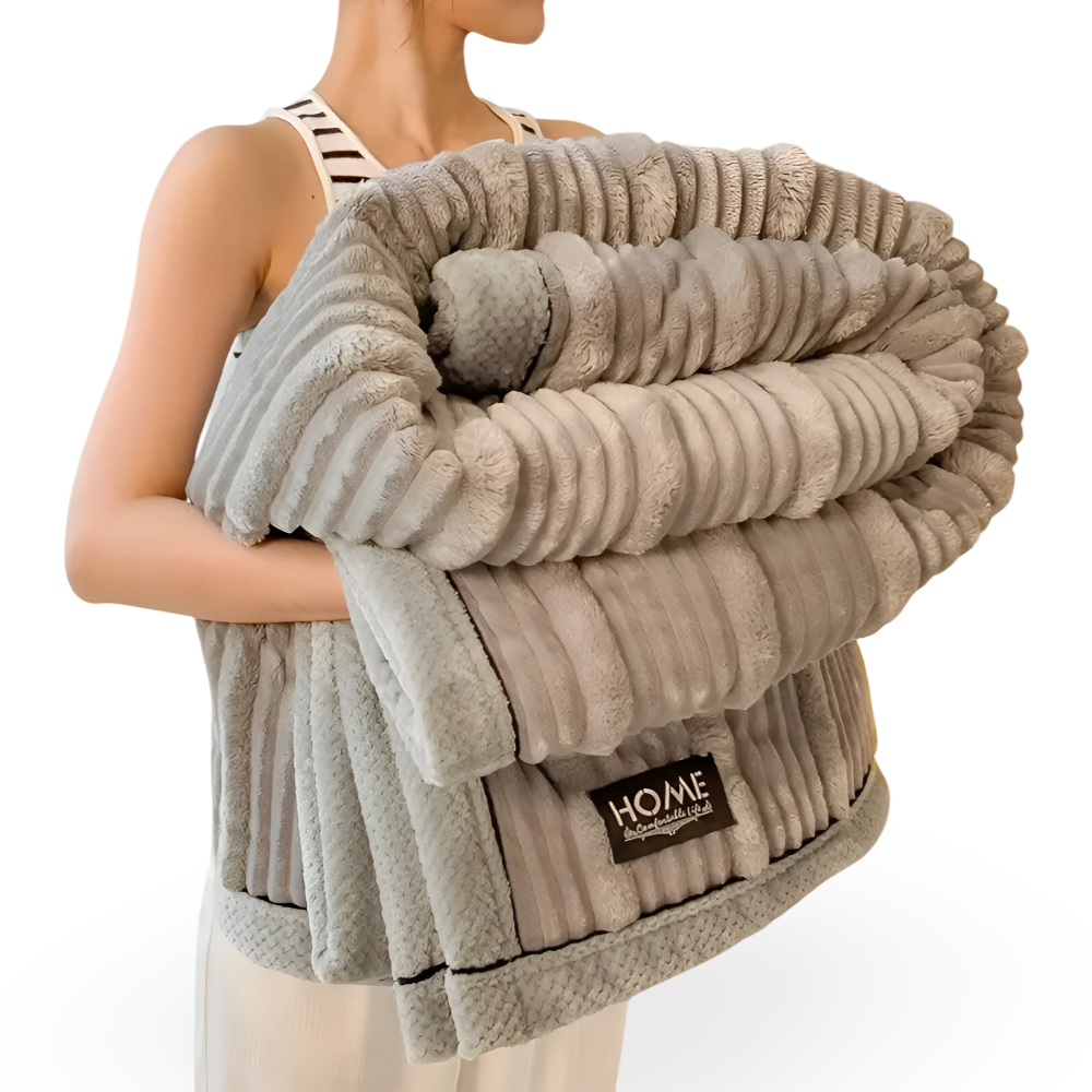 Koc w paski 150x200 do 200x230 cm – miękki koc polarowy na kanapę i łóżko, 4 kolory