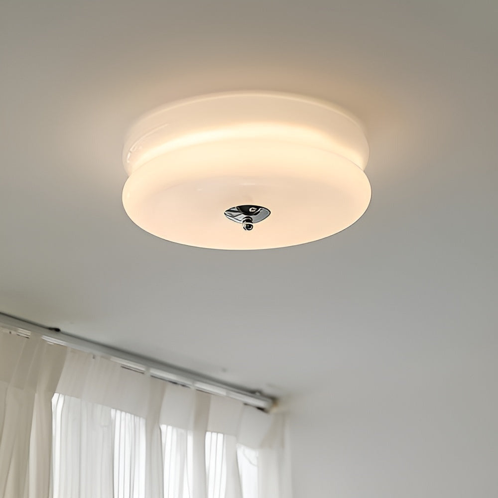 BauhausGleam – Lampa sufitowa w kremowym szkle – Okrągła lampa LED do montażu natynkowego 2